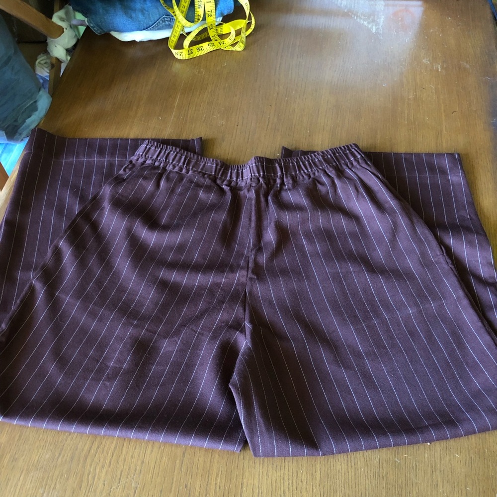 100% Wool brown elastic waist trousers - handmade - Picture 6 of 13